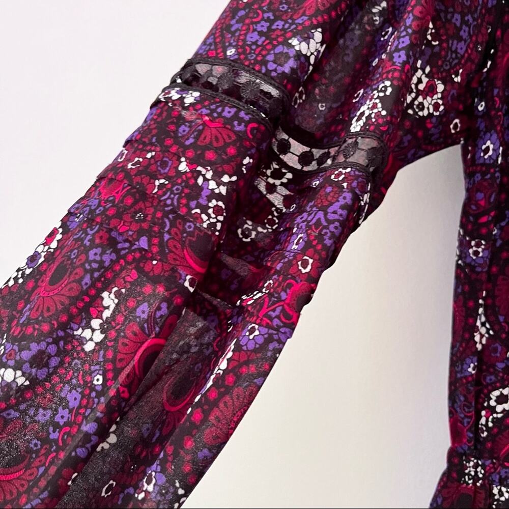Michael Kors Burgundy Paisley Dress Size 2 - Work or Night Out - Picture 8 of 14